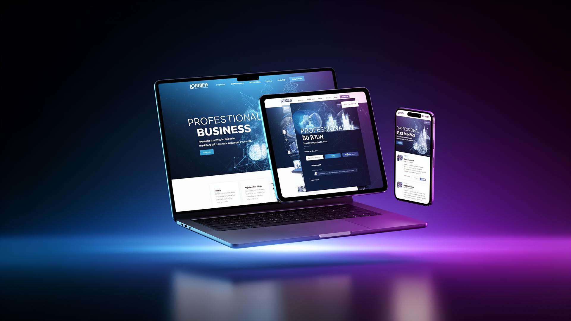 Mockup de página web profesional ARPWEBS en ordenador, tablet y móvil